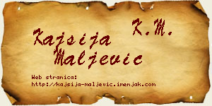 Kajsija Maljević vizit kartica
